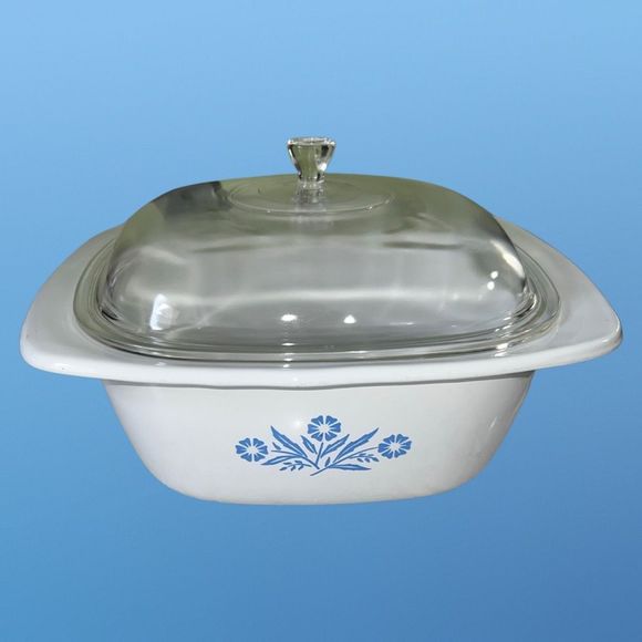 Vintage Corning Ware Blue Cornflower 5 QT Dutch Oven Casserole P-34-B w/Dome Lid - Picture 1 of 8